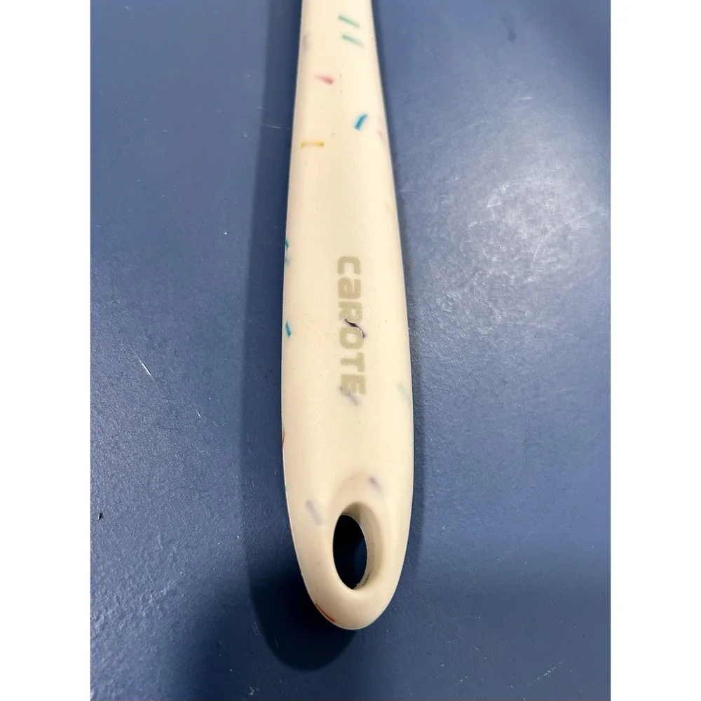 CAROTE White Spatula Sprinkles Pattern Plastic Handle Multicolor Kitchen Utensil
